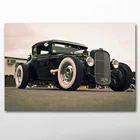 Тканевые плакаты и принты Hot rod, винтажный автомобиль, спортивный автомобиль, гоночный автомобиль, живопись, настенное искусство для декора гостиной
