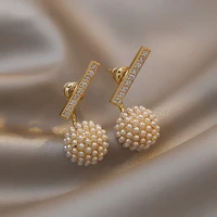 new fashion luxury pearl ball earrings for women korean fashion jewelry holiday party accessories for girls earrings trendy 2021