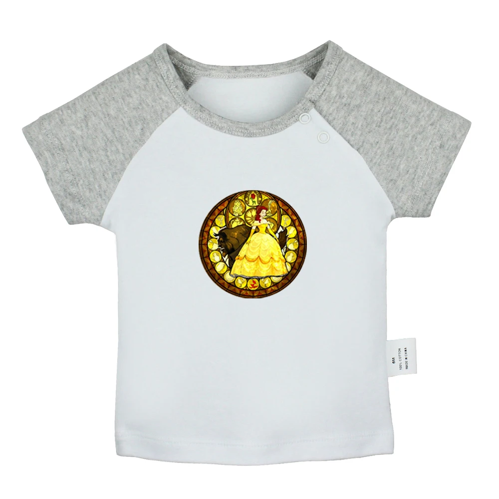 Милые Мультяшки для принцессы Белль Фитнес новорожденных футболки малышей детей