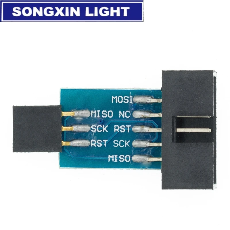 10 шт. 10Pin к 6 Pin плата адаптера + USBASP USBISP AVR программатор USB ATMEGA8 ATMEGA128 ATtiny/CAN/PWM модуль