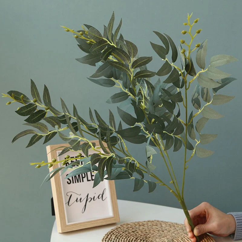 

Jugle Party Willow Vine Faux Foliage Plants Wreath Artificial Willow Bouquet Fake Leaves For Home Christmas Wedding Decoration