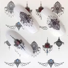 Наклейка для ногтей, голубой цветок, Бабочка, Ловец снов, наклейки для ногтей, наклейки для ногтей