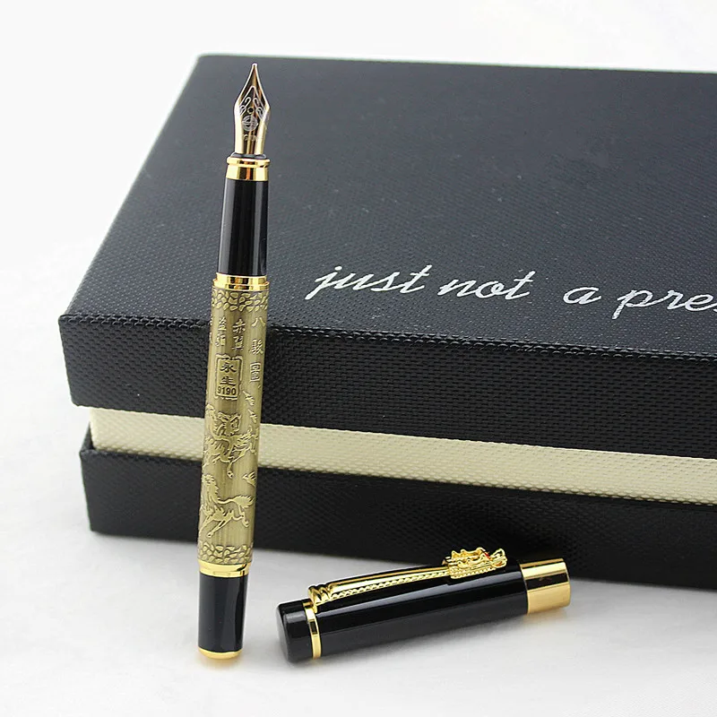 Рекламные ручки зажим дракона медная чернильная ручка/металлическая Роскошная