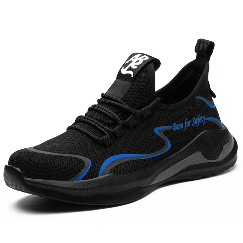 

2020 Men Safety Shoes Steel Toe Cap Anti-smashing Anti-piercing Men Work Safety Shoes Fashion Lightweight Black Sport Work Shoes