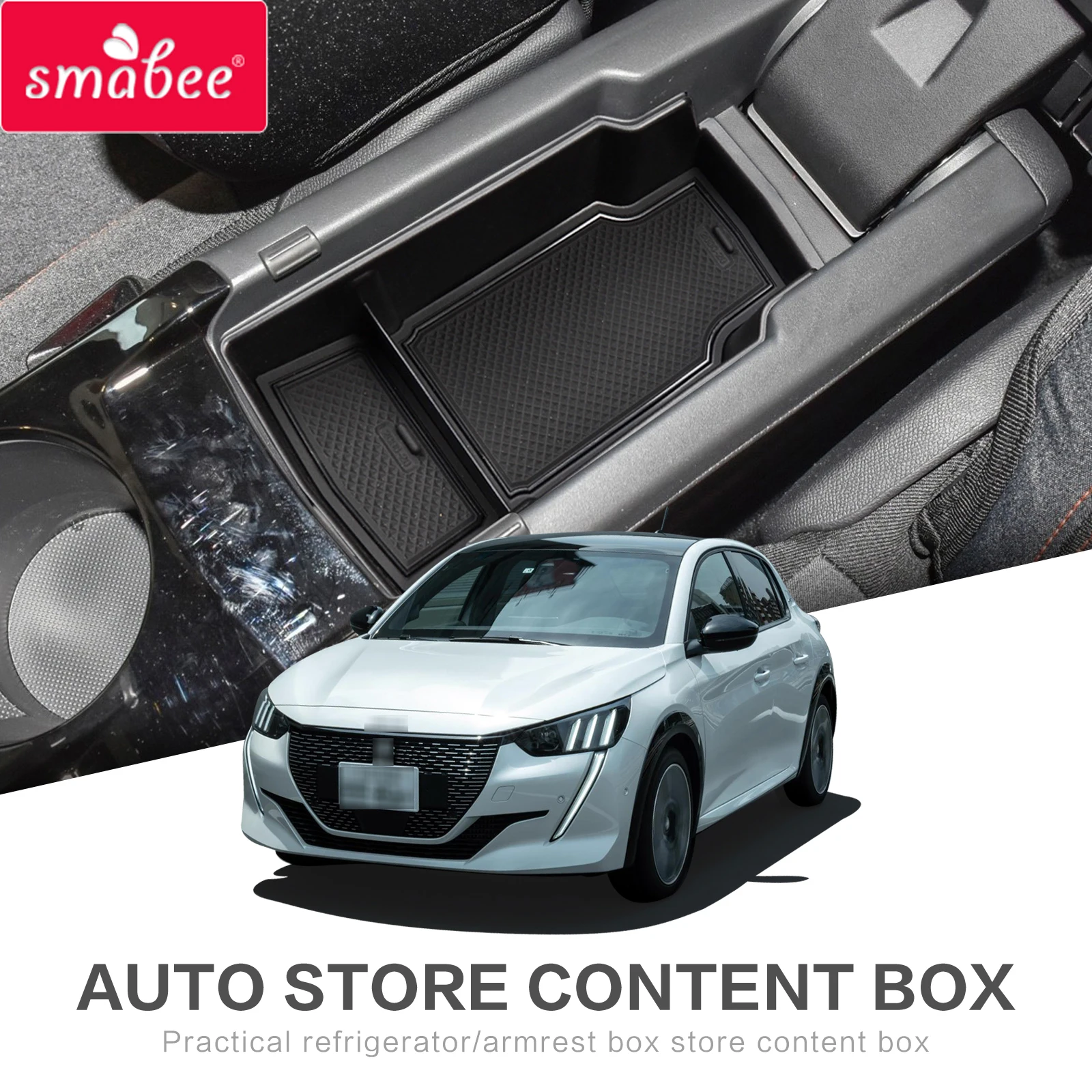 

Center Console Armrest Box Storage For Peugeot 208 e-208 2019 2020 2021 E208 Accessories Tray Interior
