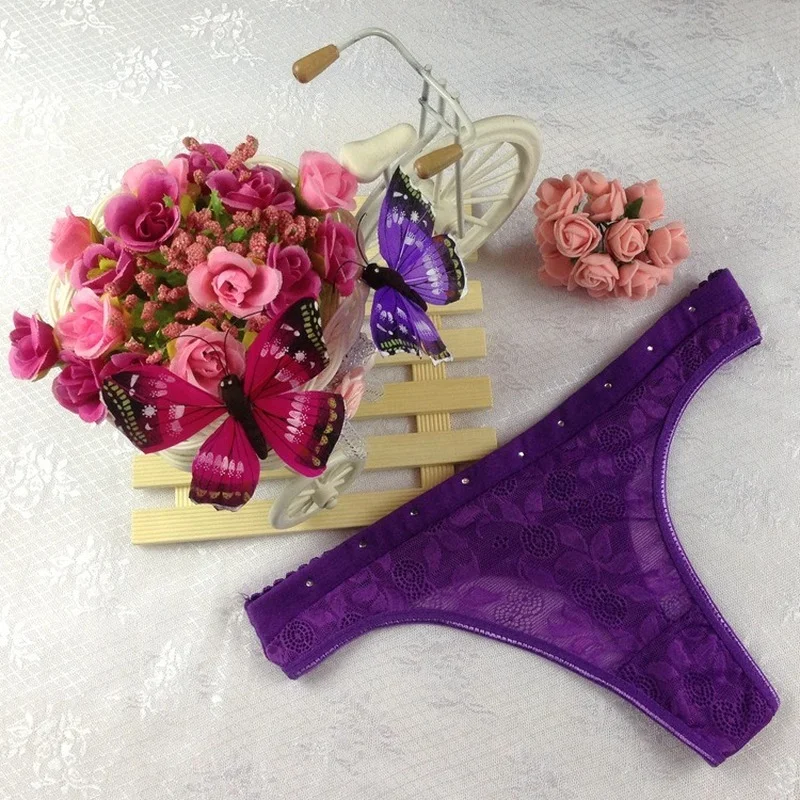 

Women's T-pants Women's Underwear Low Waist Hollow Lace Perspective Sexy Temptation Panties Wholesale