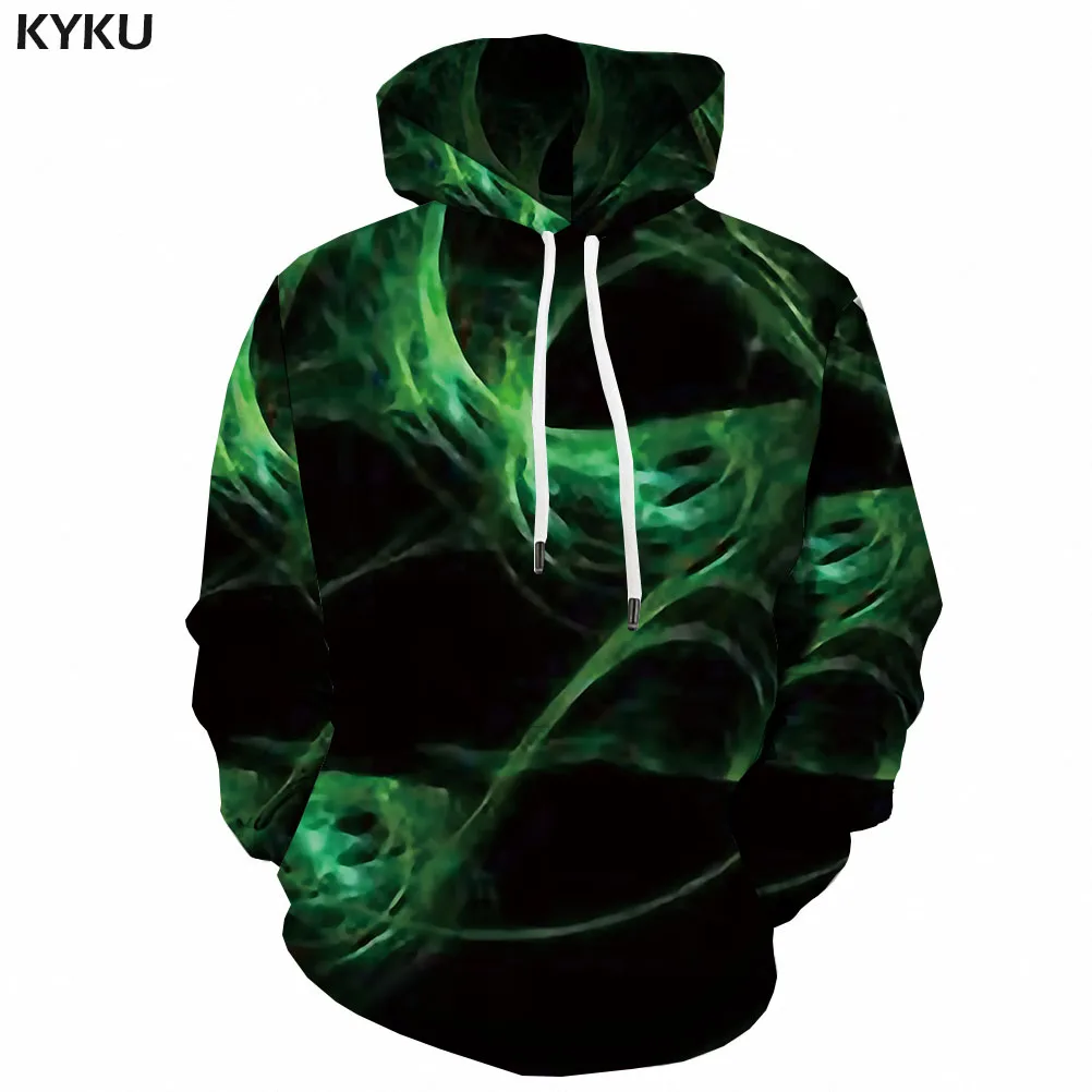 KYKU 3d толстовки террор для мужчин психоделический принт абстрактная Толстовка