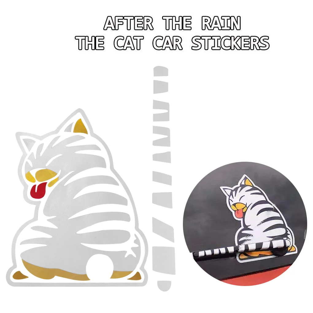 Передвижной рисунок кошки автомобильная наклейка на заднее стекло