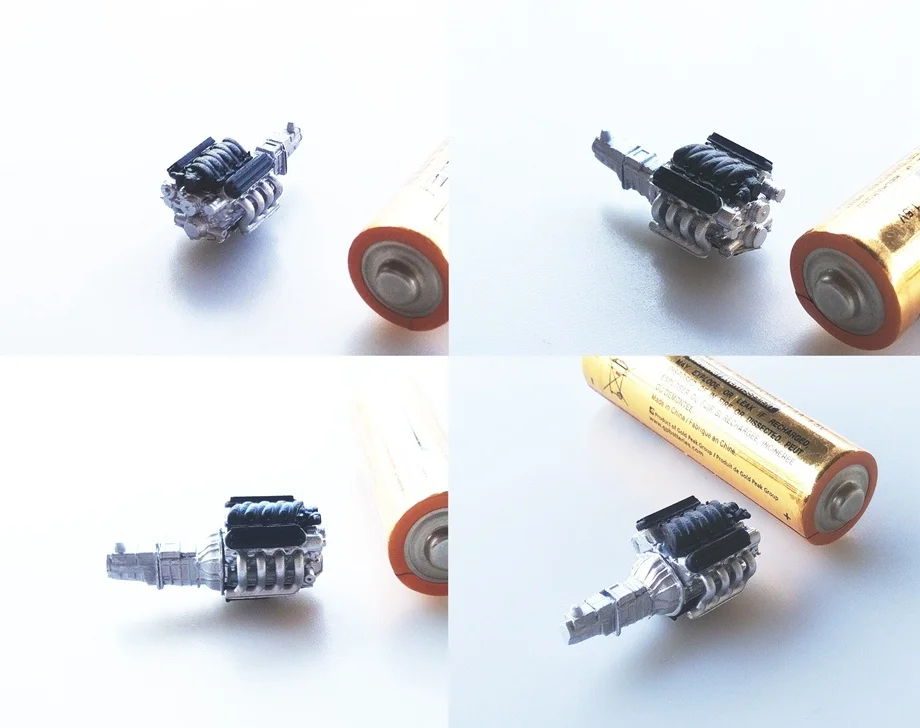 Модель двигателя V8 1/64 1/43 1/87 3D модель автомобиля имитация модификации сцена декор