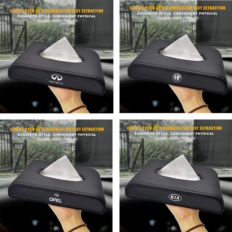 

1pcs Car Tissue Boxes with badge Napkins Boxes Auto Decoration For Abbas Abarth Punto 124/125/500 Stilo Ducato Car Accessories