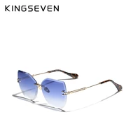 kingseven 2021 fashion rimless cat eye sunglasses women gradient sun glasses vintage brand designer shades eyewear n807 new