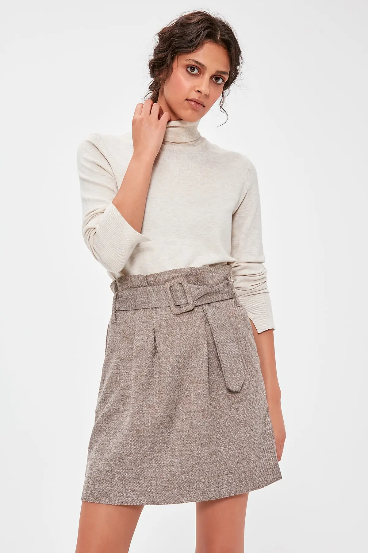 Трендовый норковый пояс юбка TOFAW19ST0119|Женские юбки| |