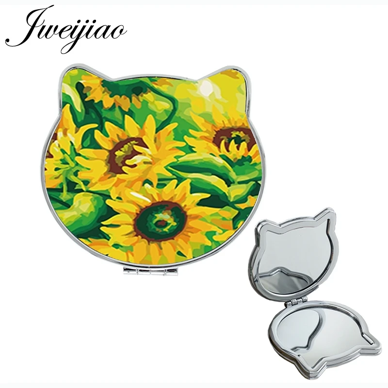JWEIJIAO здоровья подсолнухи Красота складной miroir de maquillage игра карманное зеркало в