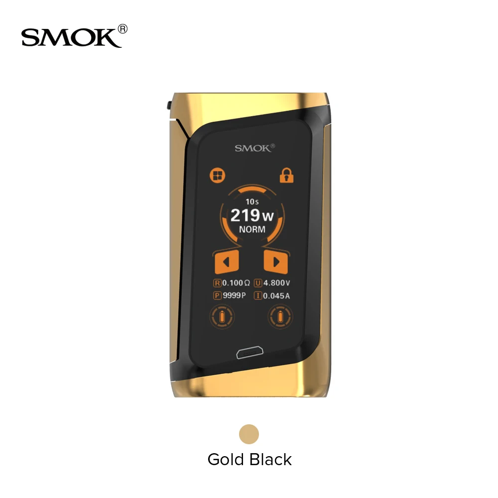 Gold Black Smok Morph 219 мод 219 Вт TC бокс мод 0,001 s Скорость Стрельбы нет 18650 батарея подходит 6 мл TF2019 Танк против X-Priv мод - Цвет: Gold Black