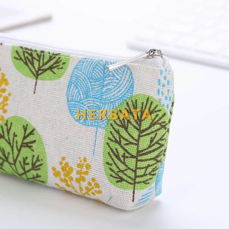 Мультяшный креативный квадратный хлопковый и льняной чехол-карандаш ручной