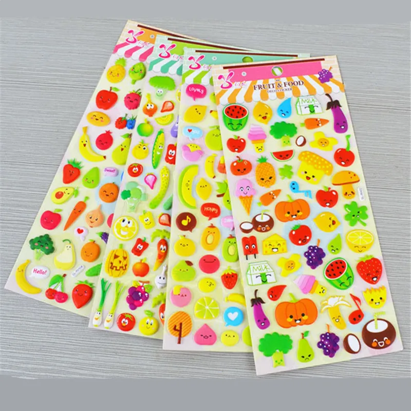 Случайный цельный фруктовый магазин наклейка в виде яблока и винограда