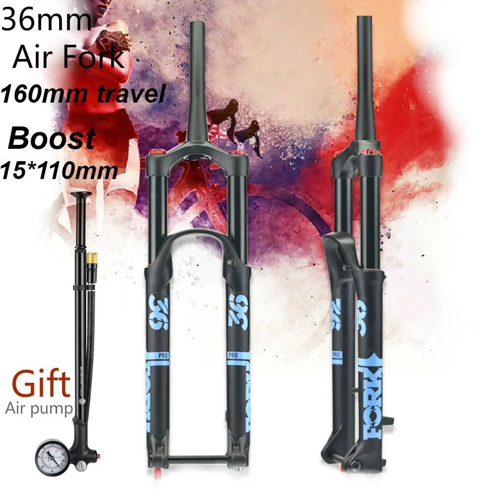 Huanflying MTB Suspension Air Fork Travel 160mm 26 27.5 29er