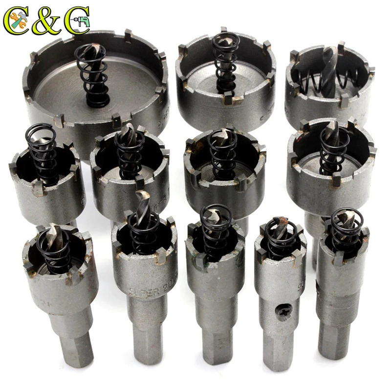 High Quality 12Pcs TCT Carbide Tip HSS 15-50mm Drills Bit Set Hole Saw for Stainless Steel Metal Alloy Drilling tools | Инструменты