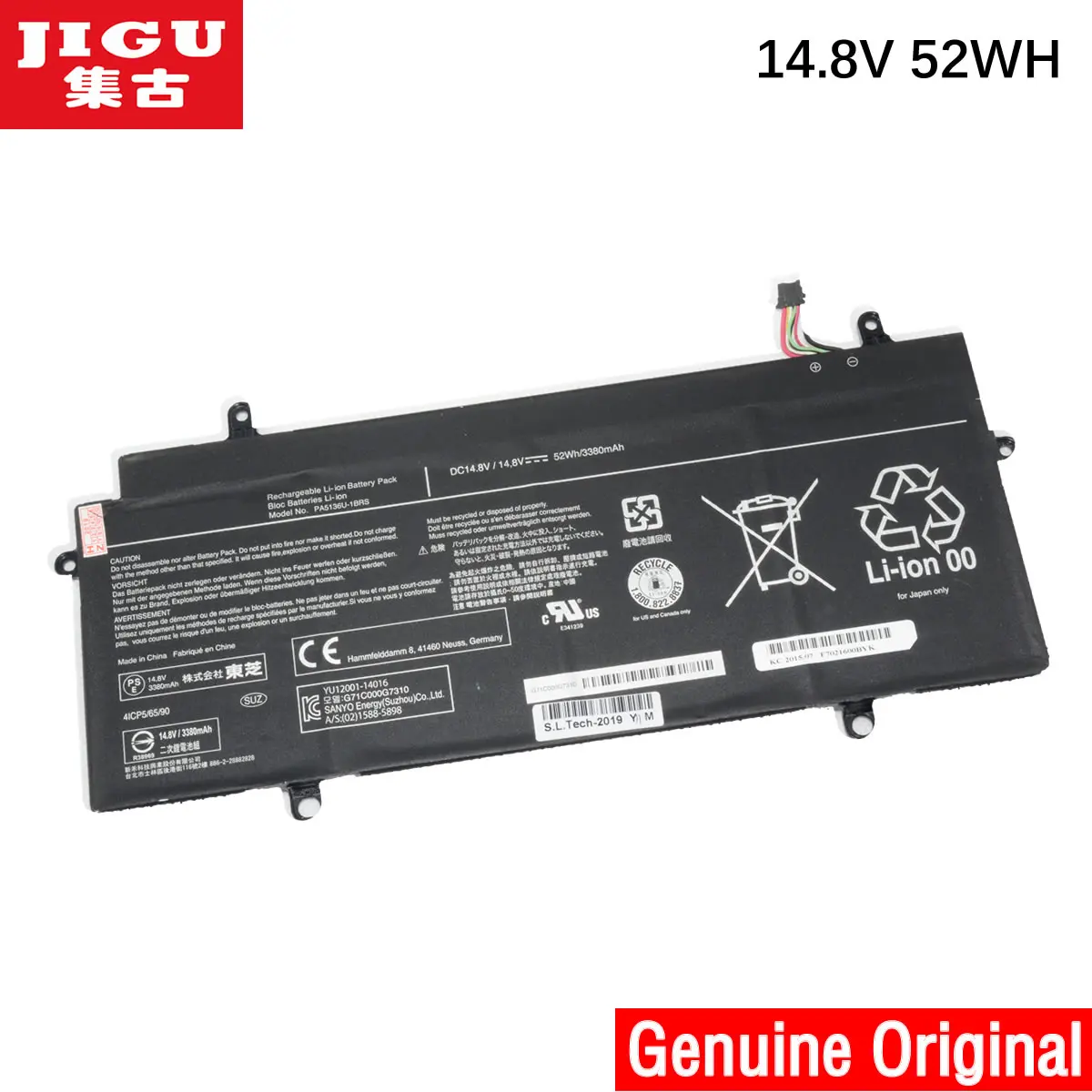 JIGU 15 2 V 52WH PA5136U 1BRS Оригинальный аккумулятор для ноутбука Toshiba Portege Z30 C AK03S