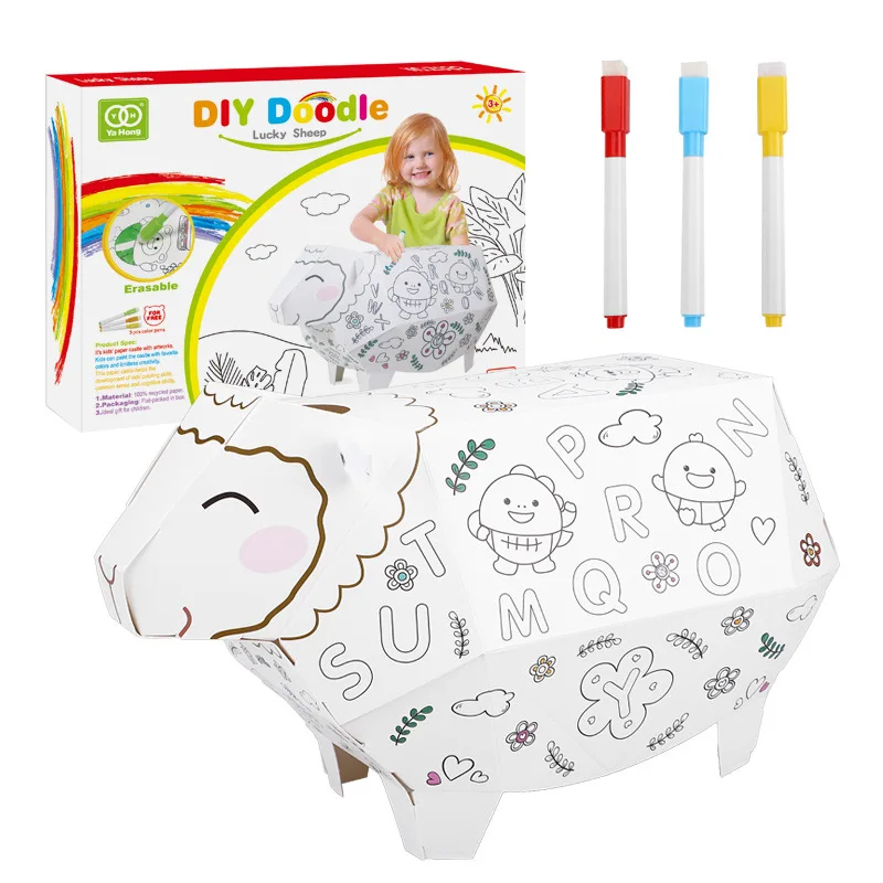 Детская игрушка для рисования граффити Сборная модель домика сделай сам 3D