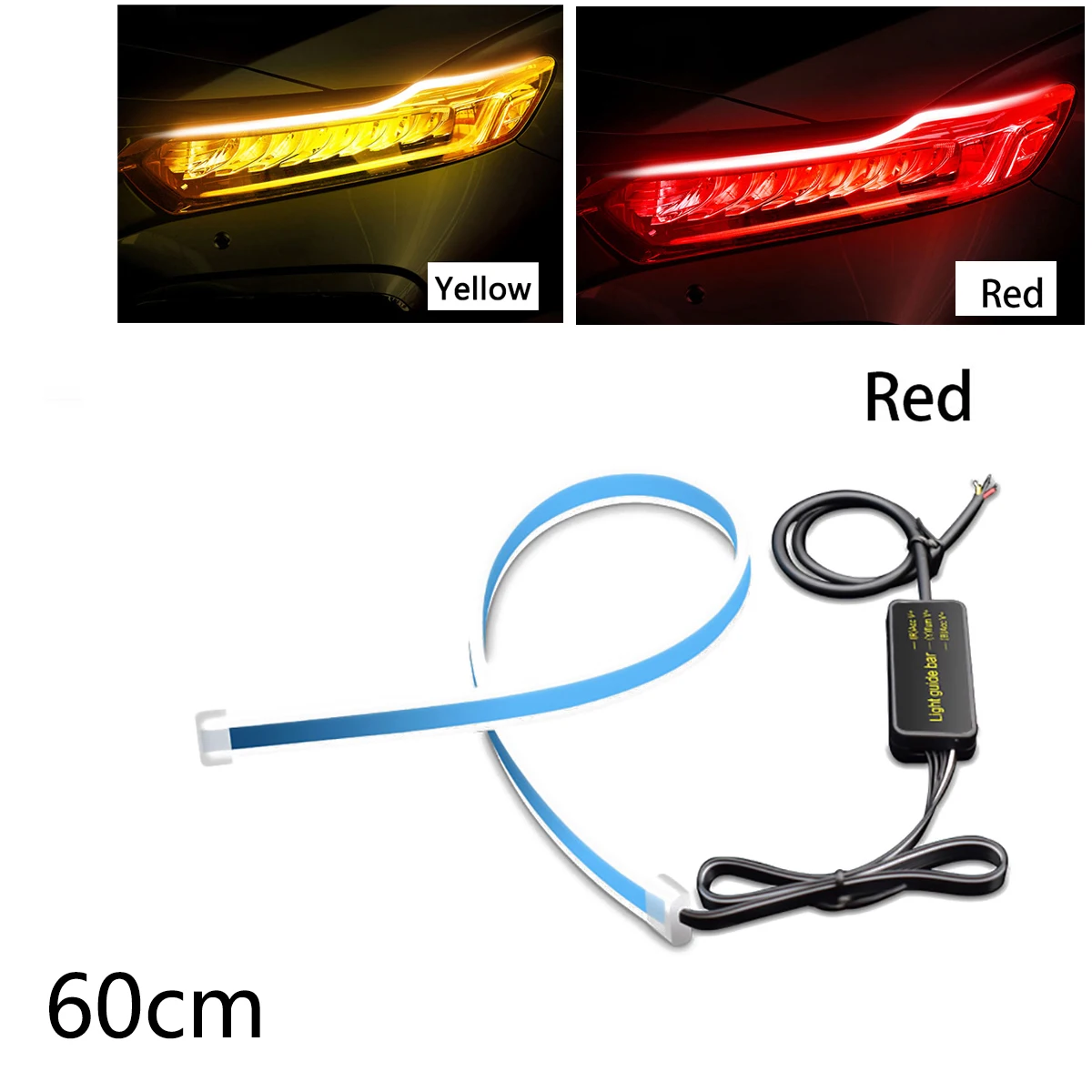 2X ультратонкая Автомобильная DRL светодиодная лента, дневной ходовой светильник, автомобильная Поворотная сигнальная направляющая лента, головной светильник в сборе, DRL полоса