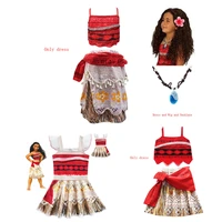 2020 new moana girl dress moana princess dress childrens party cosplay costume wig childrens clothing vaiana clothes