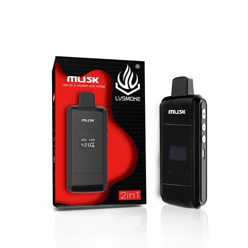 LvSmoke мускус сухой травы испаритель 1000 мАч батарея Vape умный портативный температурный контроль травяной комплект также работает с электронной кальяном кальяна