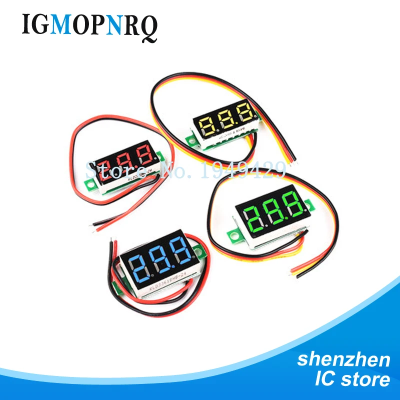 2 шт. цифровой вольтметр постоянного тока 0 28 дюйма красный/желтый/синий/зеленый |