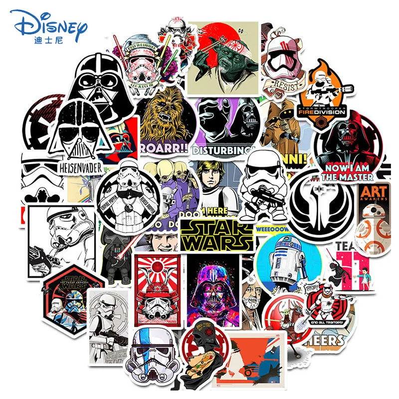 10/50 шт в наборе Disney наклейки из &quotЗвездных Войн&quot Водонепроницаемый гитара ПВХ