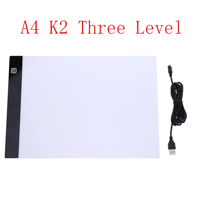 A4 K2 Three Level VKTECH A3/A4/A5, графический цифровой планшет, светодиодный дисплей, ручка, планшет, панель, художник, светящийся трафарет, доска для рисования, планшет - Цвет: A4 K2 Three Level