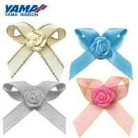 yama ribbon bow with rose wide 31mm%c2%b13mm high 28mm%c2%b13mm 200pcsbag for kids apparel sewing accessories wedding diy decoration