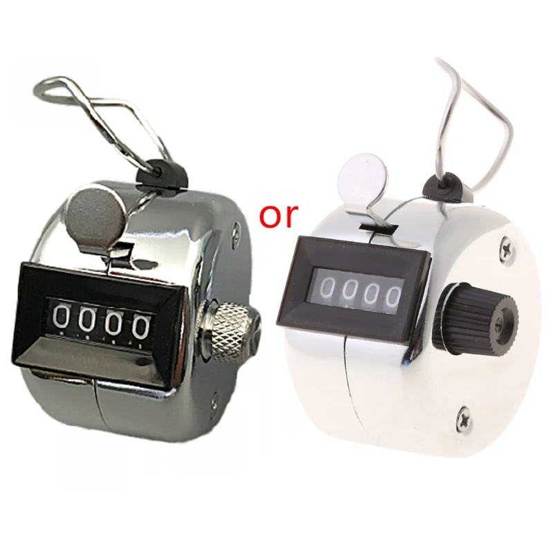 

2021 New Hand Tally Counter Stainless Steel 4 Digit Mechanical Clicker with Finger Ring