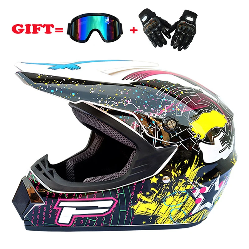 NEW professional Motocross racing Casque hors route Casque Moto capacete Moto Cartoon off-road helmet for children Motorcycle