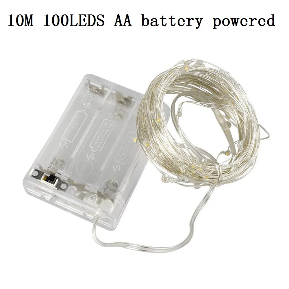 10M 100LEDS battery Рождественский светильник s медный провод светодиодный светильник для бутылки вина Сказочный светильник 1 м 2 м 3M 5 м 10 м вечерние свадебные украшения для домашней комнаты гирлянда - Испускаемый цвет: 10M 100LEDS battery