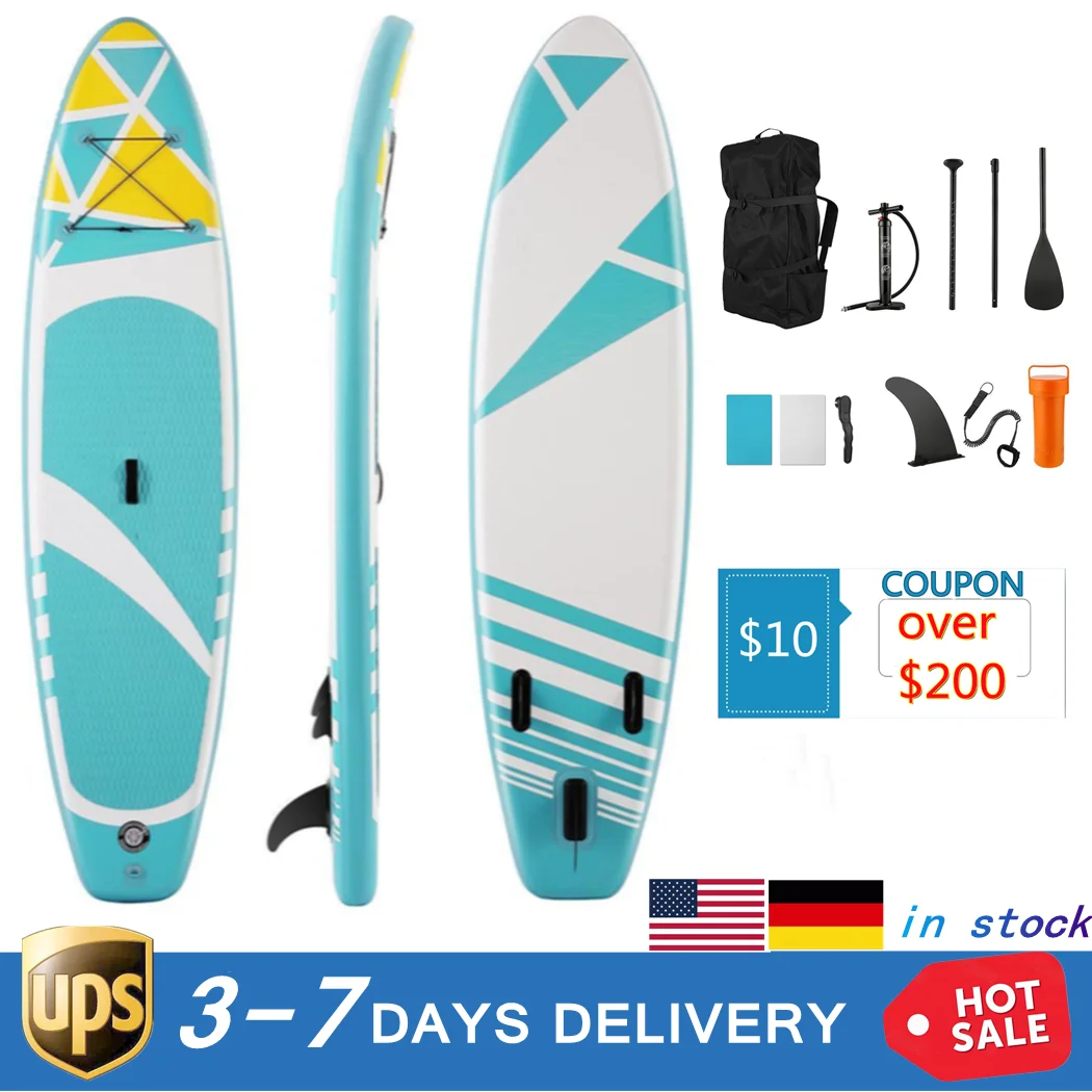 

Inflatable Stand Up Paddle Board 500D Brushed PVC Material Non-Slip Deck Travel Single-layer Surf Board Impact Resistance One-Wa