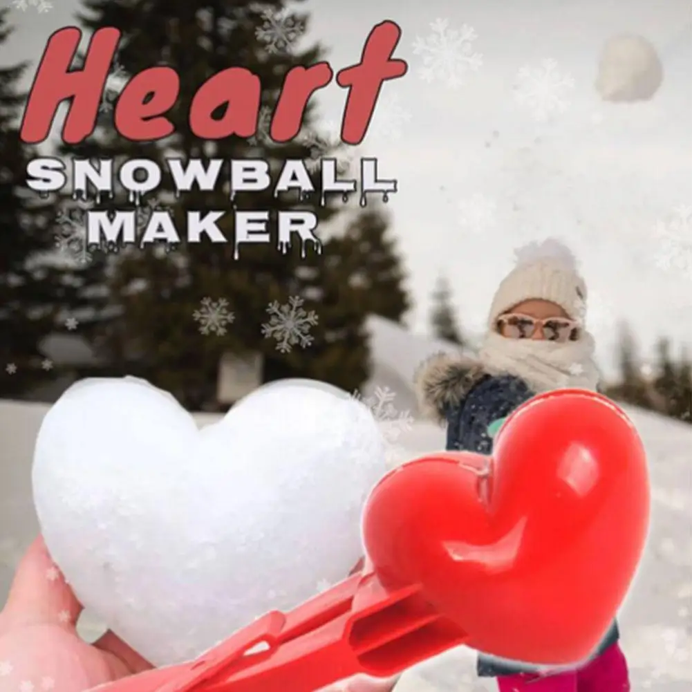 Heart Snowball Maker Winter Plastic Snowball Maker Clip Kids Outdoor Sand Ball Mold Toys Fight Clip Toy 2021 HOT