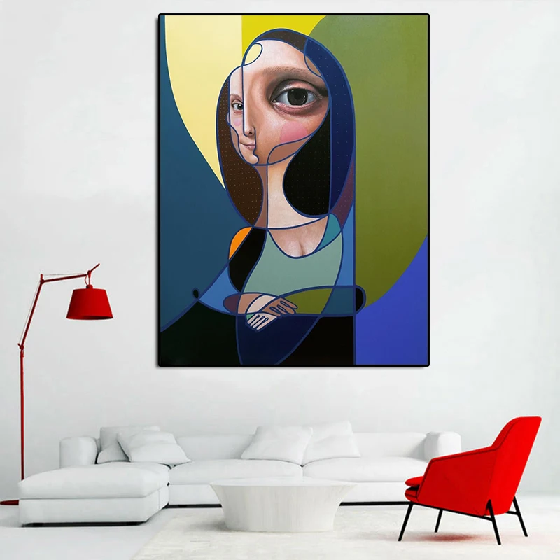 Известный абстрактный Мона Лиза холст картины Красота Wall Art Плакаты принтом в