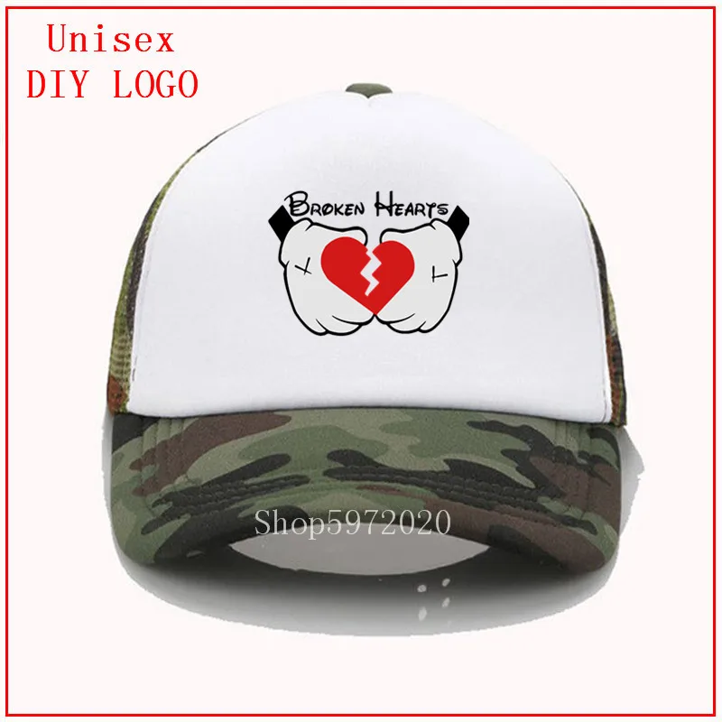 Модная шапка с изображением сломанных сердец (векторная) бейсболка простым