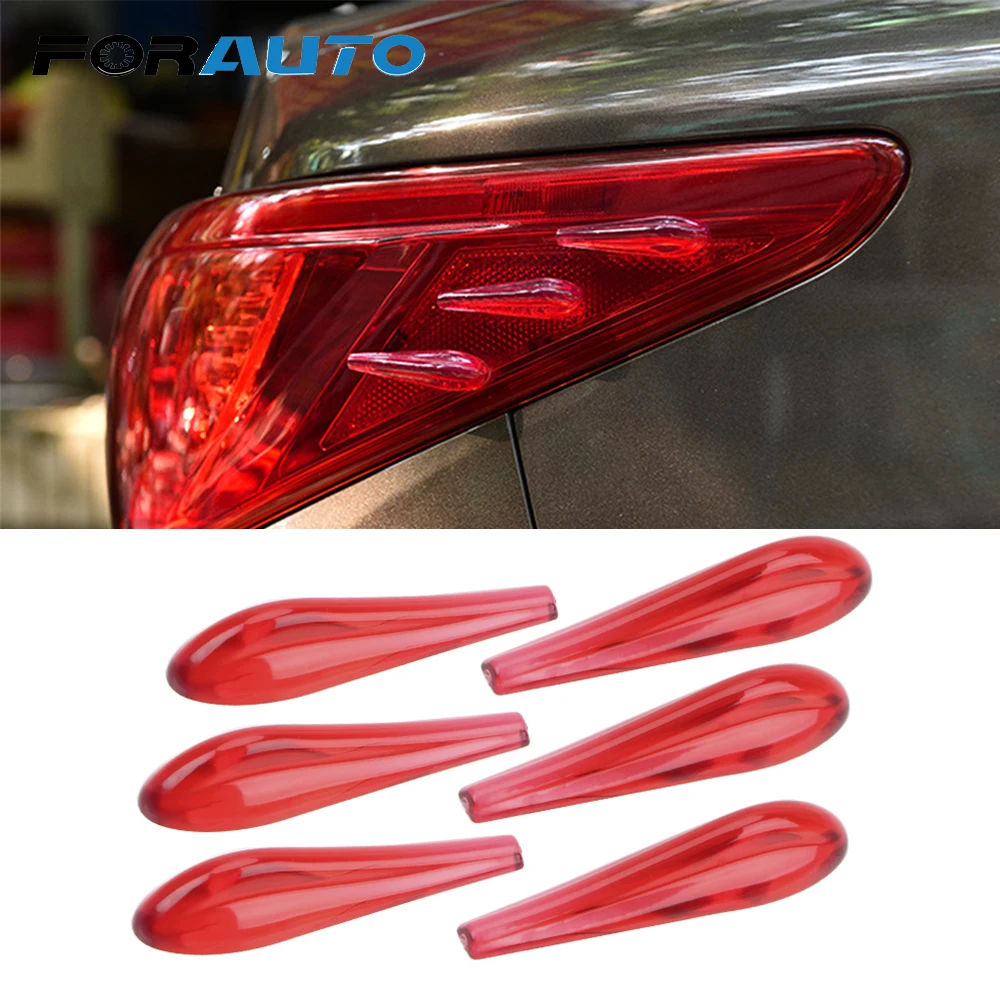 

FORAUTO 6 Piece/Set Car Tail Light Sticker Airflow Sticker Anti Collision Car Spoiler Acrylic Bumper Decor Strip Car-styling