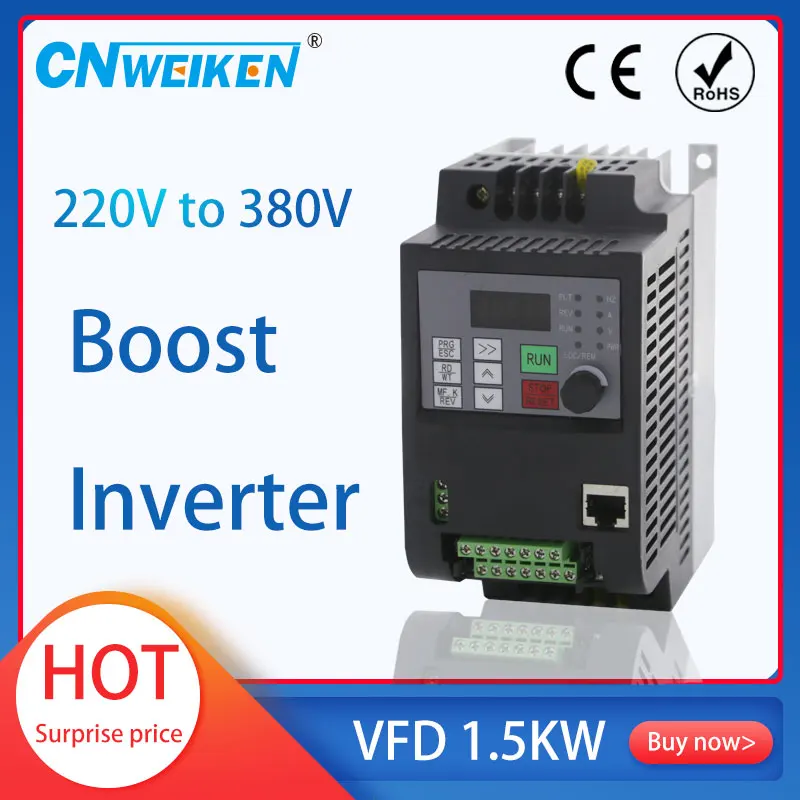 

Частотно-регулируемым приводом инвертор 0.75 кВт/1.5 кВт/2.2kw Вход один 220v выход 3 фазы 380v преобразователь частоты контроллер