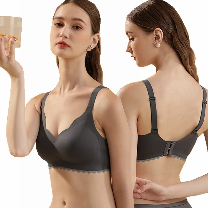 

Seamlees Sexy Bra for Women 3/4 Cup Comfortable Breathable Soft Female Underwear Push Up Bralette Wire Free Brassie Lingerie