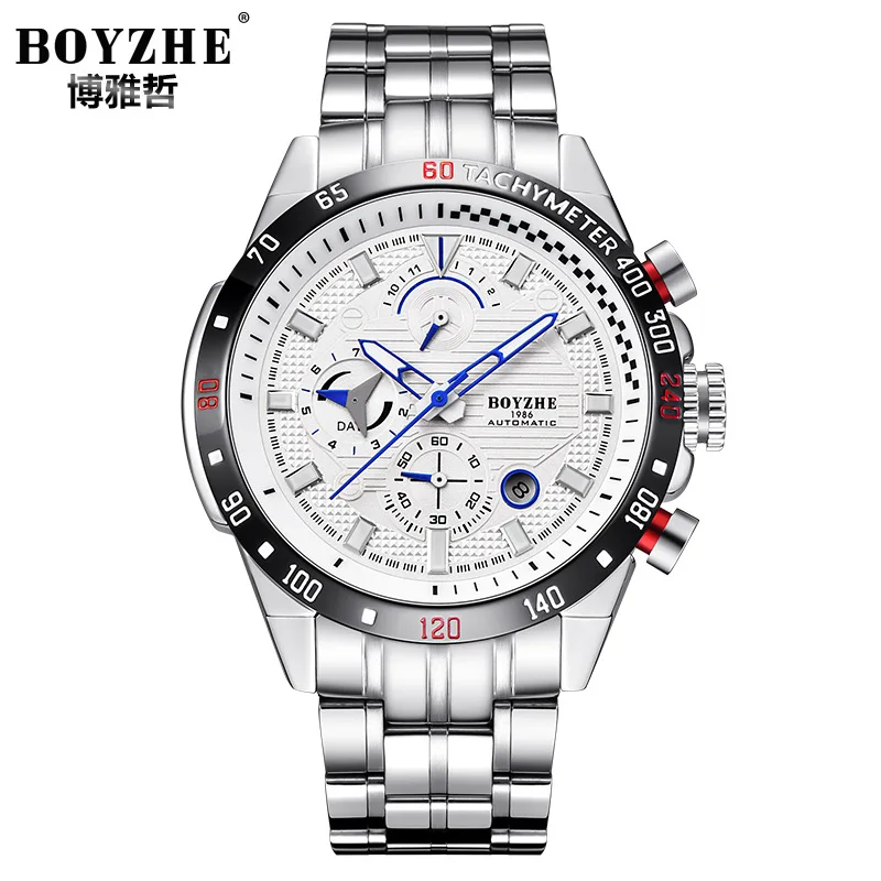 

2019 новые спортивные автоматические механические часы, мужские часы 30 м водонепроницаемые часы с календарем многофункциональные мужские ча...