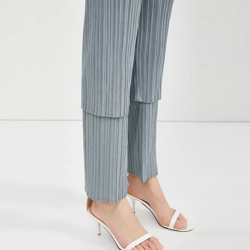 Женские эластичные брюки LANMREM однотонные с высокой талией уличная мода на весну