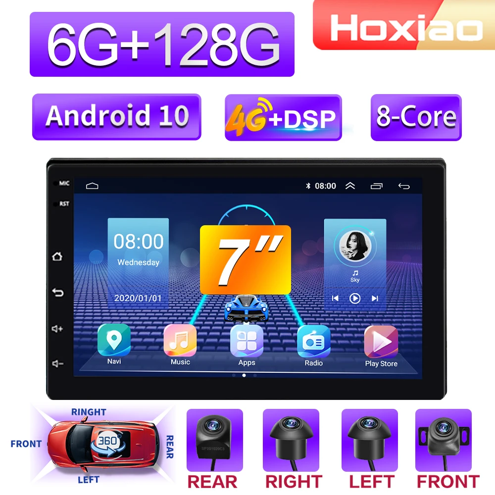 Автомагнитола 2 Din 4G Android мультимедийный видеоплеер навигация GPS для Volkswagen Toyota Nissan