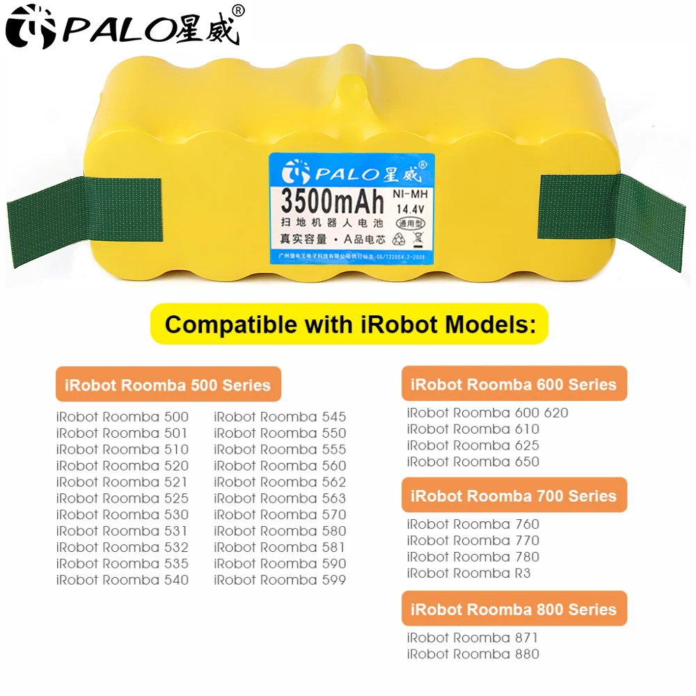 Ni-MH батарея совместима с iRobot Roomba 14 4 V R3 500 600 700 800 900 серия Robot Vacuum 510 530 531 552 560 570 580 595 -