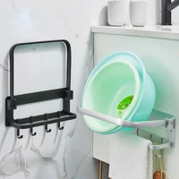 bathroom foldable washbasin hook space aluminum wall mounted kitchen cutting board storage rack punch