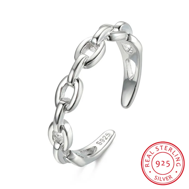 Минималистичное женское маленькое кольцо на цепочке 100% Настоящее 925 пробы