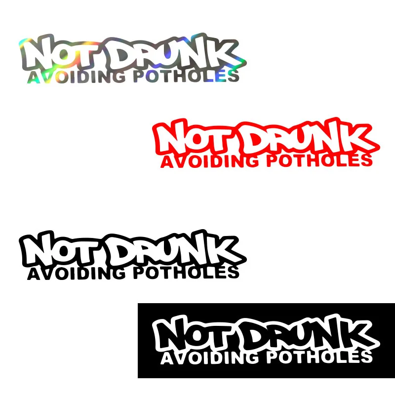 

1PCS Personalized Warning To Avoid Drunkenness Text Car Sticker Decoration Skateboard Laptop Window Sticker