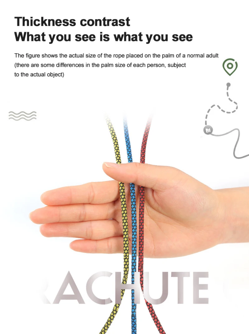 

2021 New Outdoor Rope Climbing Rope 9-core Parachute Auxiliary Rope Lifesaving Equipment Safety Rope Outdoor Safety Equipment