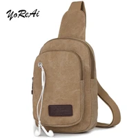 canvas usb charging mens sling earphone pouch men crossbody bags fashion casual messengers bag for chest bag shoulder pack sac